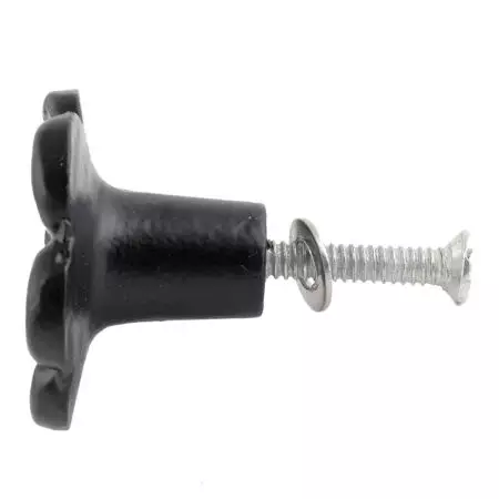 Black Alyssum Flower Iron Cabinet Knob